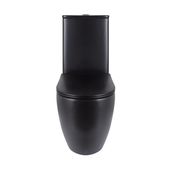 Унітаз підлоговий Qtap Robin Ultra Quiet безобідковий з сидінням Soft-Close MATT BLACK QT13226083AMB, компактний, з механічним зливом SD00052566 фото
