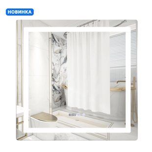Дзеркало Qtap Mideya 800x800 з LED-підсвічуванням Touch, з антизапітнінням, годинником, диммером, рег. Яскравості SD00051750 фото