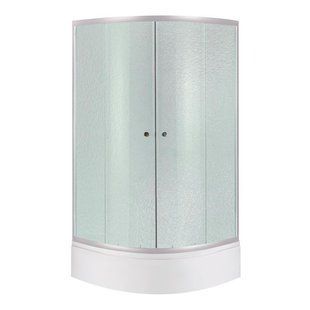 Lidz Latwa SC90x90.SAT.MID.FR Душевая кабина полукруглая, стекло Frost 4 мм + Lidz Душевой поддон KAPIELKA, 2 SD00050781 фото