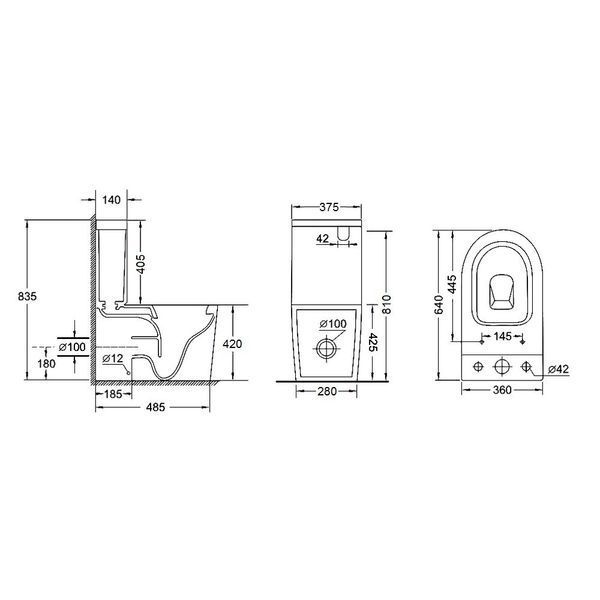 Унітаз-компакт Qtap Stork безобідковий з сидінням Soft-close QT15222178W, білий, підлоговий, Rimless SD00036225 фото