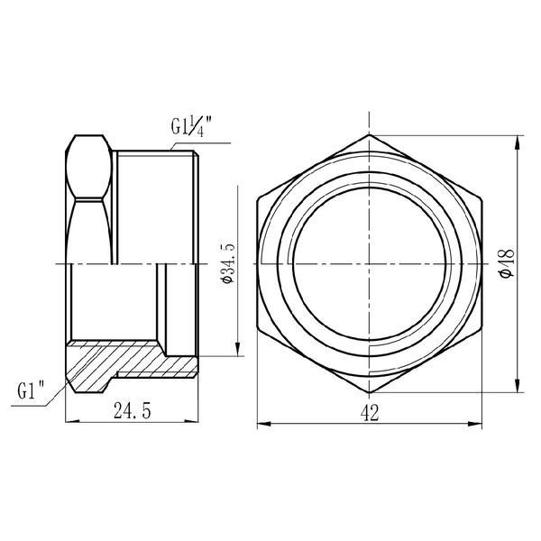 Футорка SD Forte 1" 1/4х1" ЗВ SF3743225 SD00002744 фото
