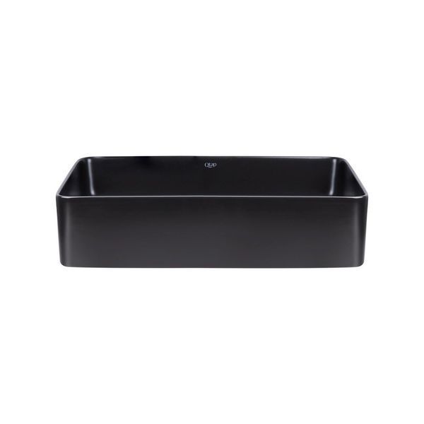 Комплект Qtap Tern: Раковина накладная прямоугольная 500х350х145 мм Matt Black + Донный клапан PU03 SD00053426 фото