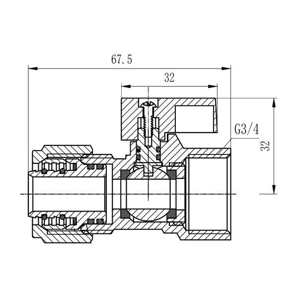 Кран шаровой обжимной SD Forte 20х3/4" ВР SF264W20 SD00023060 фото
