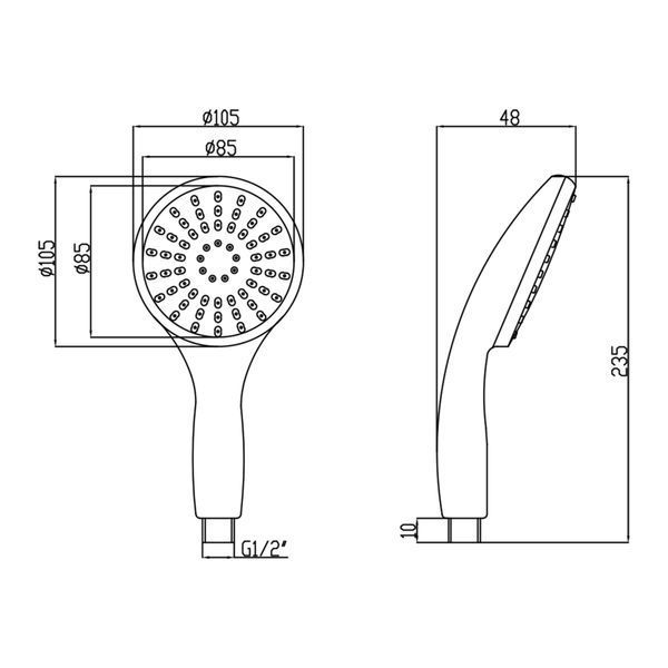 Лійка для ручного душу Lidz Niagara 20 80 мм округла LDNIA20CRM35448 Chrome, ABS пластик, 1 режим SD00041552 фото