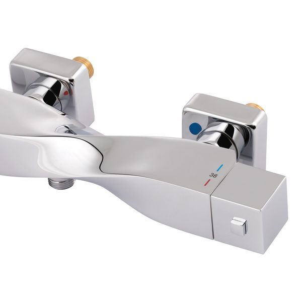 Змішувач для душу Qtap Zkrouceny термостатичний QTZKR40T105C Chrome, латунь, глянсова поверхня SD00041868 фото