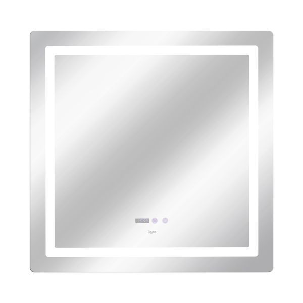 Зеркало Qtap Mideya 800x800 с LED-подсветкой Touch, с антизапотеванием, с часами, диммером, рег. Яркости SD00051750 фото