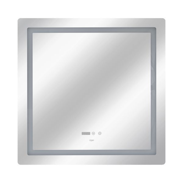Зеркало Qtap Mideya 800x800 с LED-подсветкой Touch, с антизапотеванием, с часами, диммером, рег. Яркости SD00051750 фото
