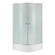 Lidz Latwa SC90x90.SAT.MID.FR Душевая кабина полукруглая, стекло Frost 4 мм + Lidz Душевой поддон KAPIELKA, 2 SD00050781 фото 1