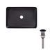 Комплект Qtap Tern: Раковина накладная прямоугольная 500х350х145 мм Matt Black + Донный клапан PU03 SD00053426 фото 1