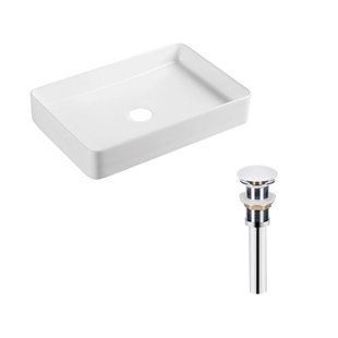 Комплект Qtap Tern: Раковина накладная прямоугольная 600x405x110 мм WHITE + Донный клапан PU02 SD00053427 фото