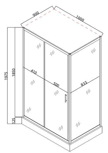Душевая кабина MIXXUS HARD SCT01 с низким поддоном 100x90 см, хром, стекло 5 мм (MI6909) MI6909 фото