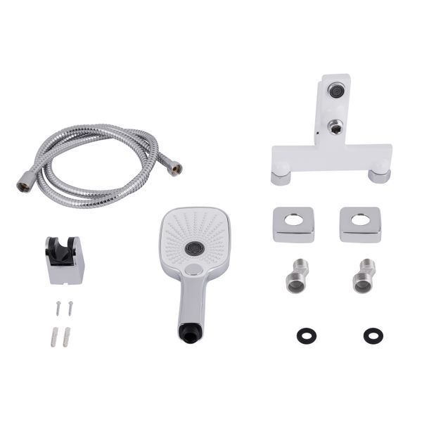 Змішувач для ванни Qtap Gemini (з душовим гарнітуром) QTGEM259CRW45683 Chrome/White, одноважільний, латунь SD00051807 фото