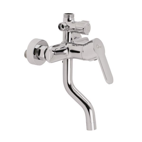 Душевая система универсальная Qtap Plava на три потребителя (с изливом) QT1004CRM Chrome, хромированная, с полочкой SD00023728 фото
