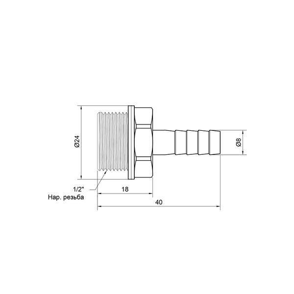 Штуцер SD Plus 8х1/2" НР SD427158 SD00047939 фото