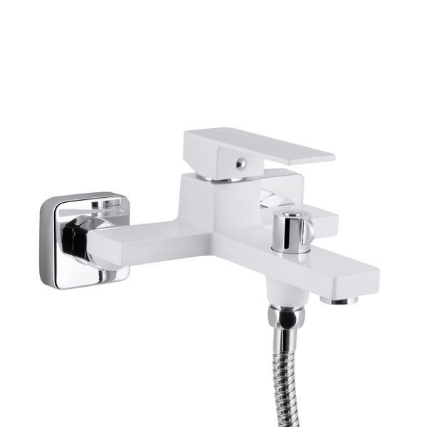 Змішувач для ванни Qtap Gemini (з душовим гарнітуром) QTGEM259CRW45683 Chrome/White, одноважільний, латунь SD00051807 фото