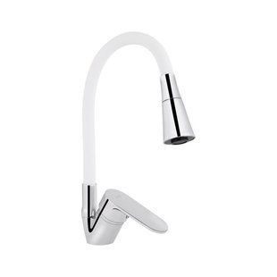 Змішувач для кухні Lidz Tani 008F3 з гнучким виливом (k40) LDTAN008F3WCR37037 White / Chrome, одноважільний SD00043140 фото