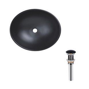 Комплект Qtap Dove: Раковина накладная овальная 410x335x145 мм Matt Black + Донный клапан PU03 SD00053431 фото