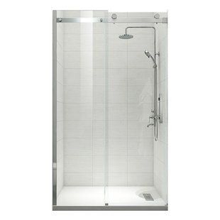Двері в нішу Koer SR SD01-120x200-TR-01, розсувні, прозоре скло 8мм, хром (KR5376) KR5376 фото