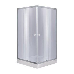 Набір Lidz душова кабіна Wawel SC90x90.SAT.LOW.GR, скло тоноване 4 мм + піддон Mazur SD00048613 фото