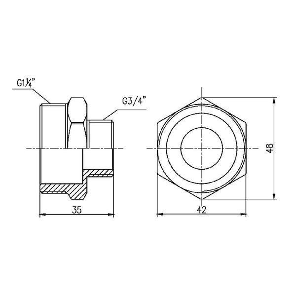 Ніпель редукційний SD Forte 1" 1/4х3/4" SF3593220 SD00002582 фото