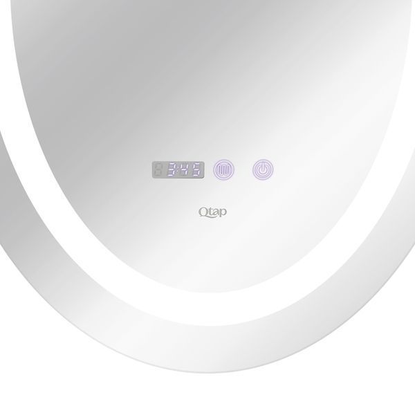Зеркало Qtap Mideya 500х700 с LED-подсветкой Touch, с антизапотеванием, с часами, диммером, рег. Яркости SD00051753 фото