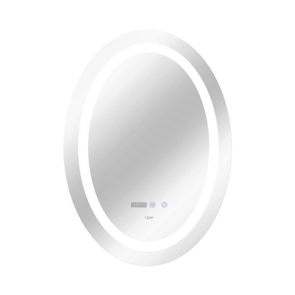 Зеркало Qtap Mideya 500х700 с LED-подсветкой Touch, с антизапотеванием, с часами, диммером, рег. Яркости SD00051753 фото