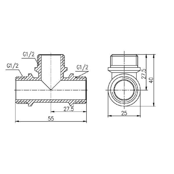 Трійник SD Forte 1/2" ЗЗ SF36715 SD00002666 фото