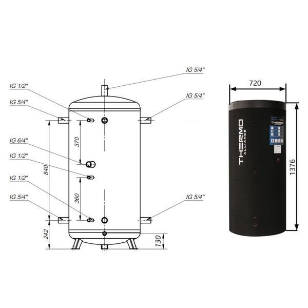 Теплоаккумулятор Thermo Alliance TA-ТАМ-00 350 с изоляцией 60 мм SD00047692 фото