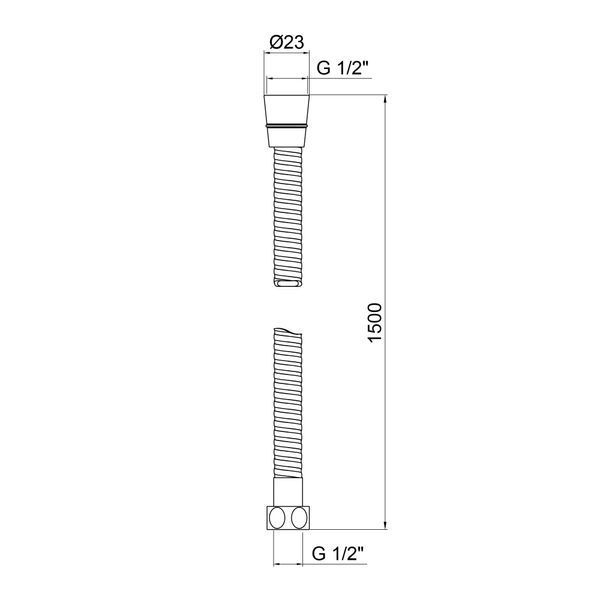 Шланг Lidz Niagara 03 1,5 м LDNIA03CRM35452 Chrome, довжина 1500 мм, матеріал - нержавіюча сталь SD00041556 фото