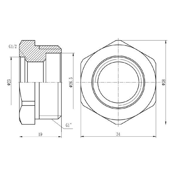 Футорка SD Forte 1"х1/2" ЗВ SF3742515 SD00002747 фото
