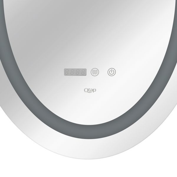 Зеркало Qtap Mideya 500х700 с LED-подсветкой Touch, с антизапотеванием, с часами, диммером, рег. Яркости SD00051753 фото