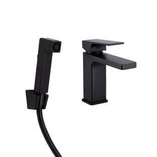 Смеситель для раковины Qtap Gemini (с гигиеническим душем) QTGEM272BLM45690 Black Matt, латунь, однорычажный SD00051814 фото