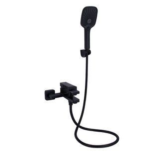 Смеситель для ванны Qtap Gemini (c душевым гарнитуром) QTGEM259BLM45682 Black Matt, однорычажный, латунь SD00051806 фото