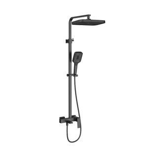 Душевая система Qtap Gemini 51103KNG, черная, с ручным и верхним душем, латунь, Однорычажный механизм SD00049592 фото