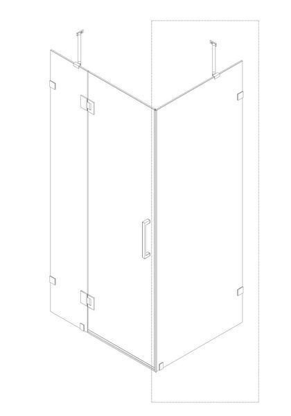 Бічна скляна стінка Koer SR SW04-90x200, прозора 10мм, графіт (KR5391) KR5391 фото
