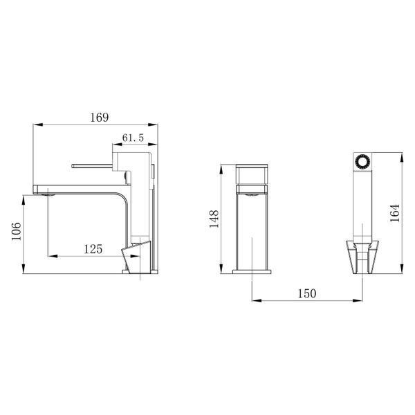 Змішувач для раковини Qtap Gemini (з гігієнічним душем) QTGEM272BLM45690 Black Matt, латунь, одноважільний SD00051814 фото