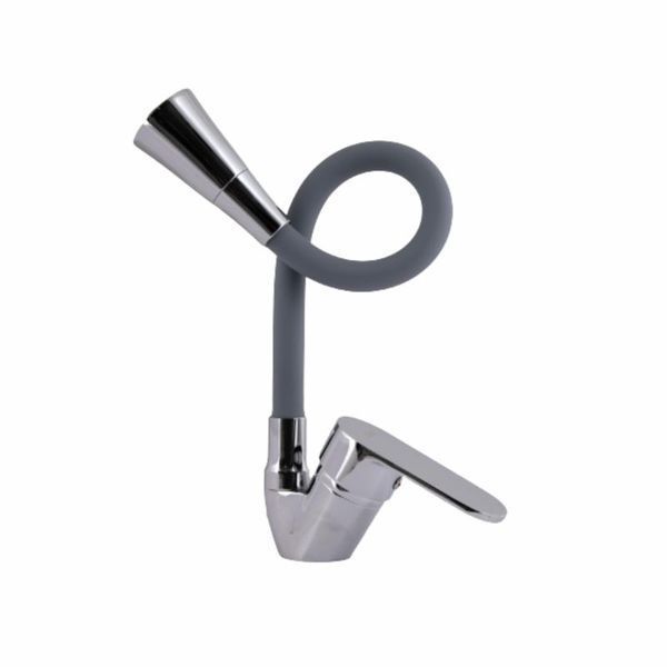 Змішувач для кухні Lidz Tani 008F3 з гнучким виливом (k40) LDTAN008F3GCR39507 Grey / Chrome, одноважільний SD00045611 фото