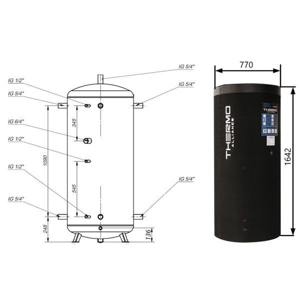 Теплоакумулятор Thermo Alliance TA-ТАМ-00 500 з ізоляцією 60 мм SD00047693 фото