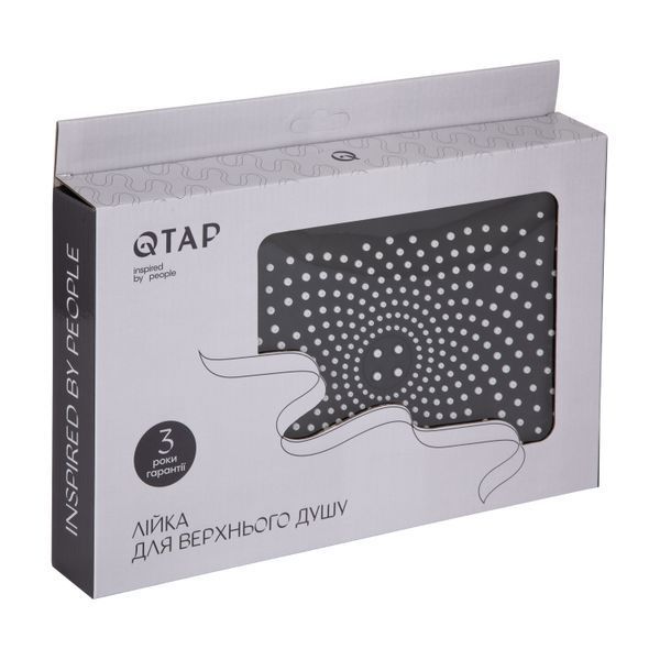 Лійка для верхнього душу Qtap Hlavova 260x180 мм прямокутна QTHLA107CRM45784 Chrome/Black, ABS пластик, 1 режим SD00051908 фото