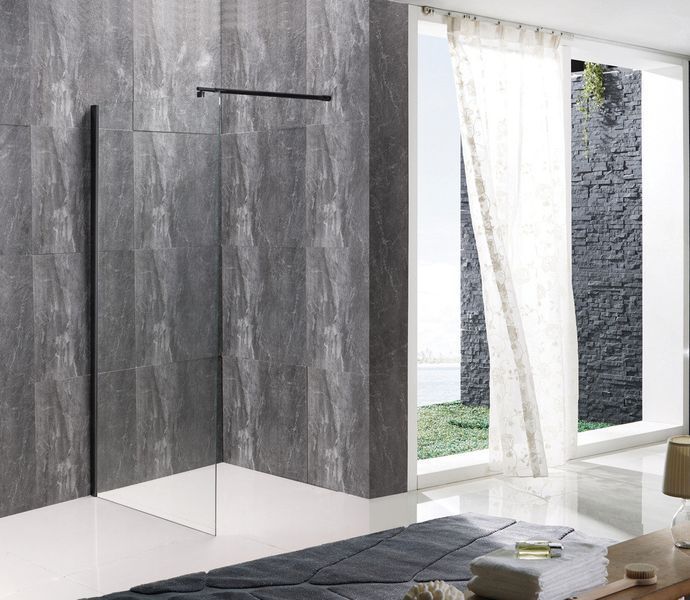 Душова перегородка MIXXUS Premium FLAT SP02-140x200-TR Black, скло 8мм, Walk-In (MI6858) MI6858 фото