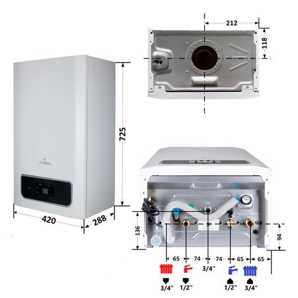 Котел газовий Thermo Alliance EWA 24 кВт двухконтурний, конденсаційний SD00050508 фото