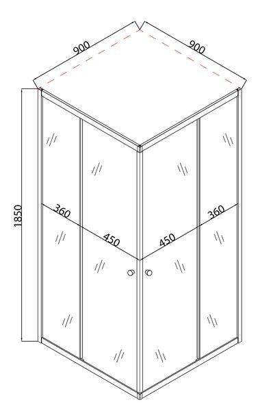 Душевая кабина без поддона Mixxus CUBIC SC01-90x90, прозрачное стекло 4мм, угловая система (MI6907) MI6907 фото
