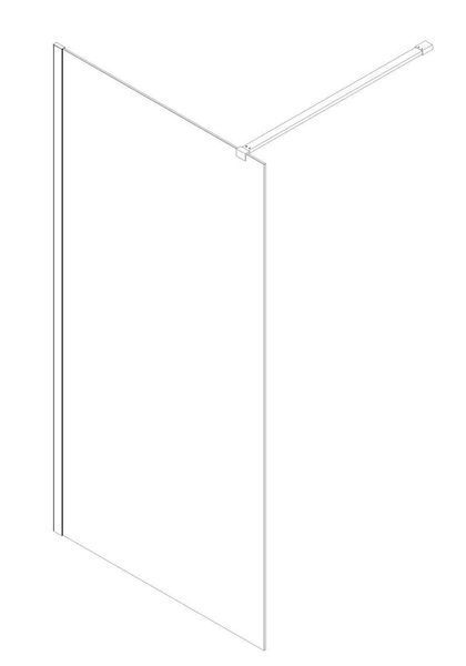 Душова перегородка Koer SR SP01-90x200-TR-01 Walk-In, прозоре скло 8мм, хром, Easy Clean (KR5392) KR5392 фото