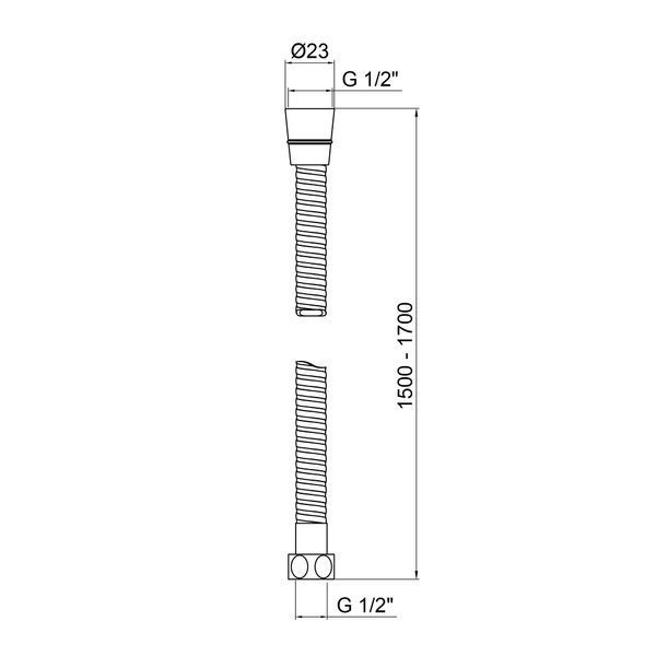 Шланг Lidz Niagara 06 1,5-1,7 м LDNIA06CRM35454 Хром, довжина 1,5-1,7 м, для душу, хромований SD00041558 фото