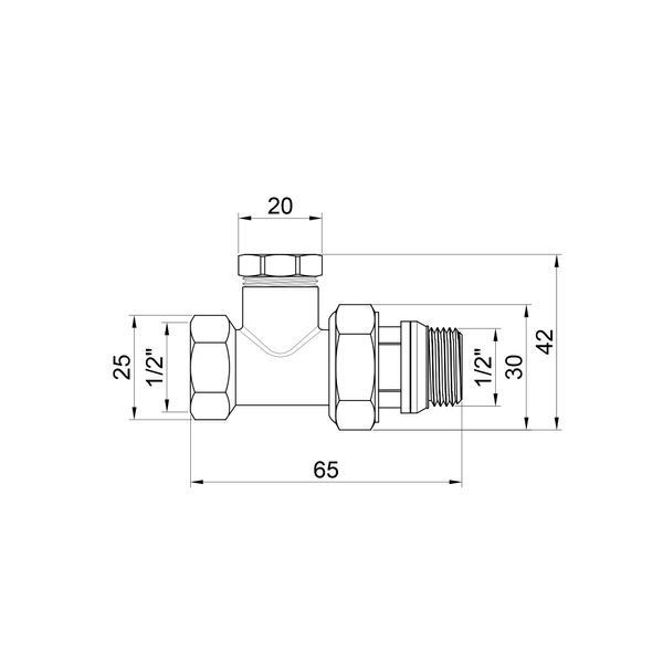 Кран радіаторний SD Plus 1/2" ВН з антипротечкою прямий SD227W15 для регулювання теплового режиму SD00035549 фото