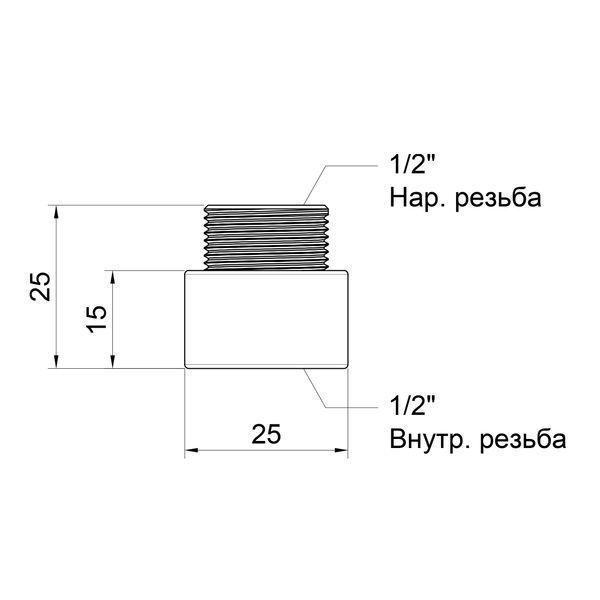 Подовжувач SD Plus 25х1/2" хром SD1301525 SD00010130 фото