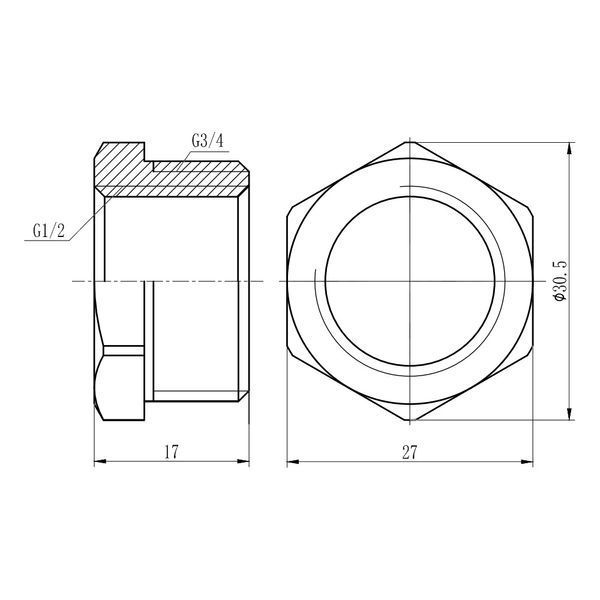 Футорка SD Forte 1/2"х3/4" ЗВ SF3742015 SD00002749 фото