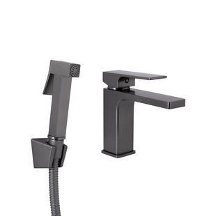 Смеситель для раковины Qtap Gemini (с гигиеническим душем) QTGEM272GMB45692 Gunmetal Black PVD, латунь SD00051816 фото