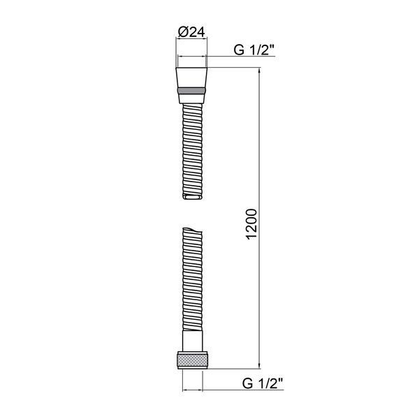 Шланг Lidz Niagara 07 1,2 м LDNIA07CRM35455 Хром, довжина 1200 мм, колір хром, для душу SD00041559 фото