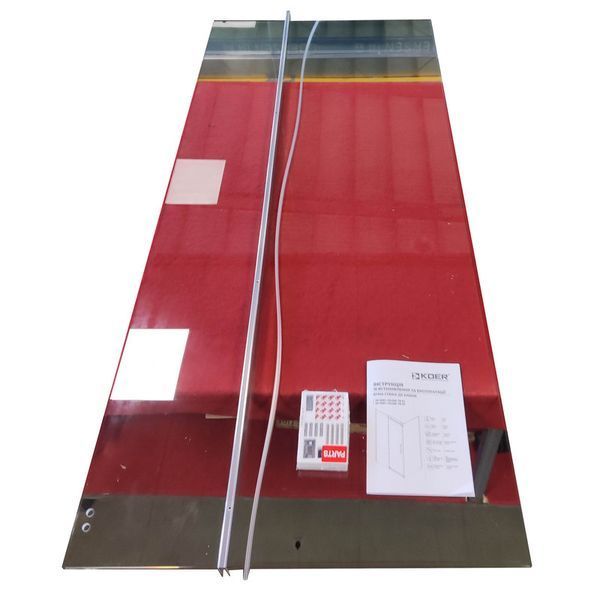 Бічна стінка для душової кабіни KOER SR SW01-90x200-TR-01, скло 8мм, хром, Easy Clean (KR5381) KR5381 фото